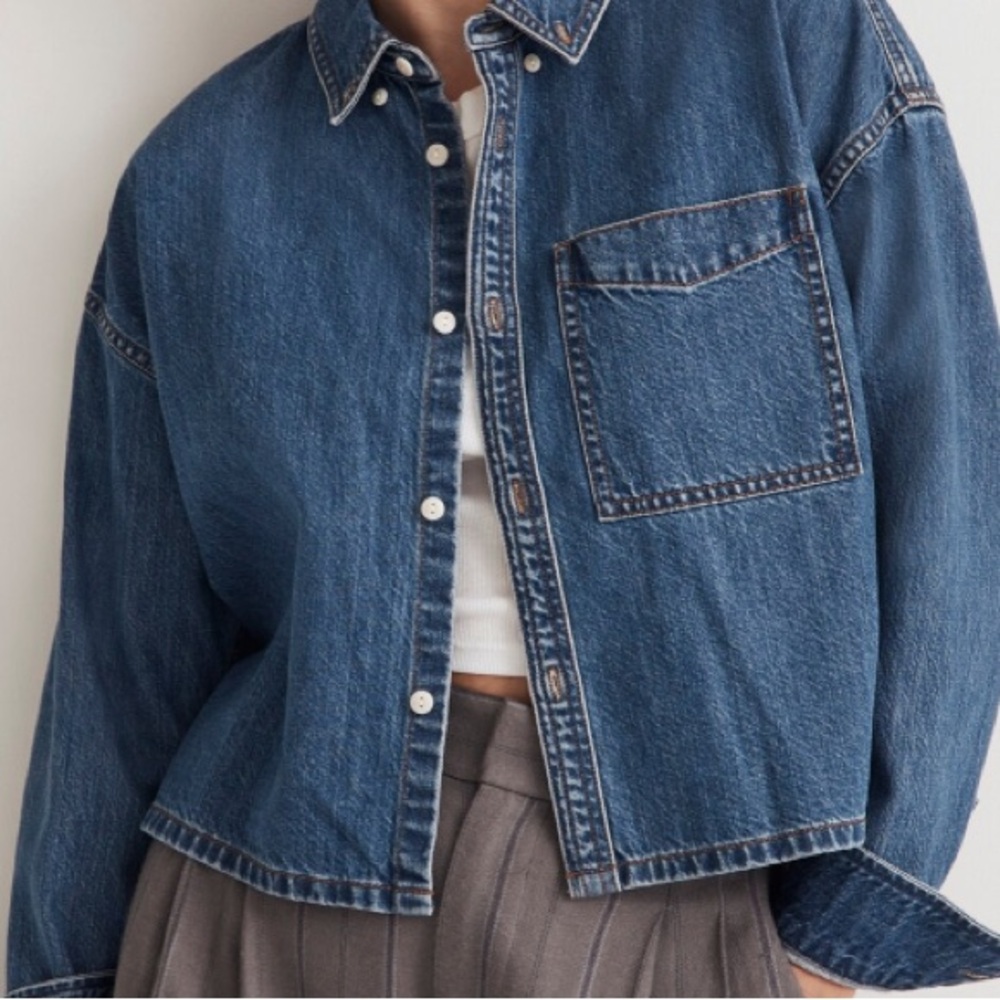 Madewell NWT Denim oversized button down shirt